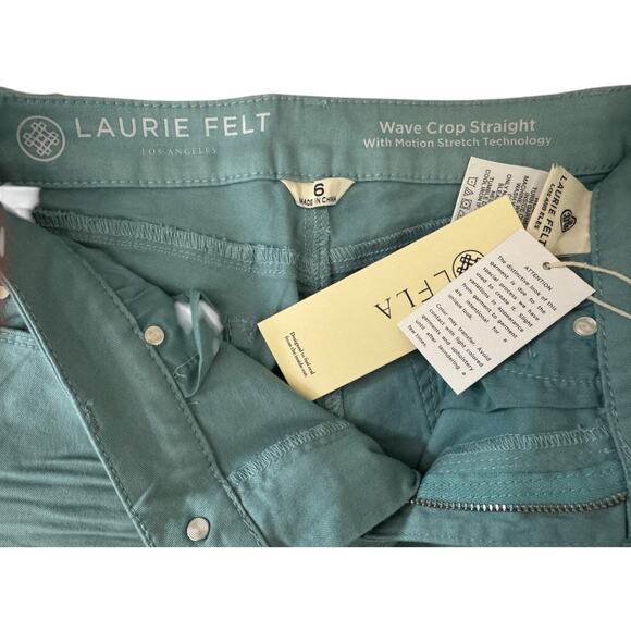 Laurie Felt Wave Crop Straight Jeans Dusty Blue Sz 6 NWT Cotton Blend Stretch - Picture 13 of 13